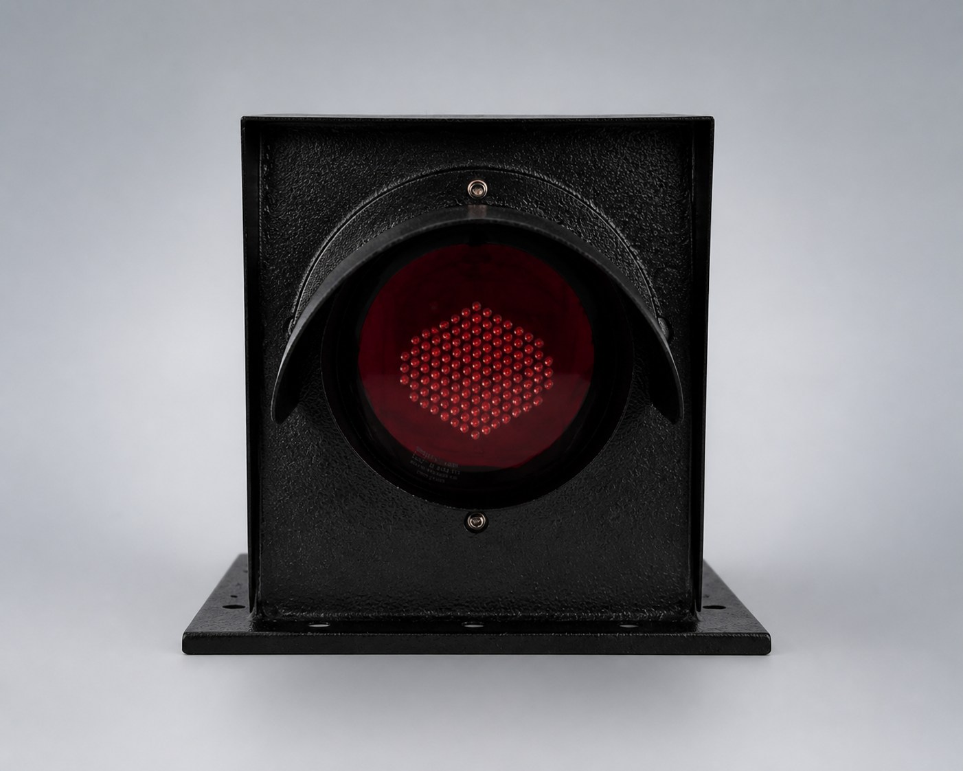 Hooded single-aspect red LED Railway signal unit